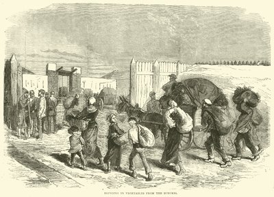 1870年10月、郊外から野菜を持ち込む 作： English School