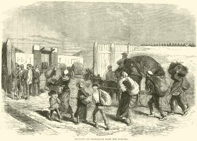 1870年10月、郊外から野菜を持ち込む 作： English School