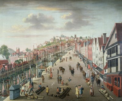 ブリストルの埠頭と波止場、1760年頃（油彩・キャンバス 作： English School