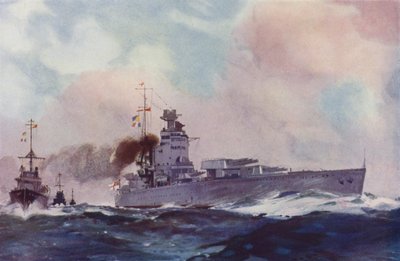 イギリスのネルソン級戦艦(カラーリトグラフ) 作： English School