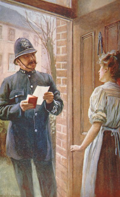イギリスの警察官、1900年頃（カラーリトグラフ 作： English School
