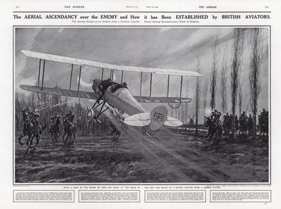 イギリスの飛行機がドイツのパトロール、第一次世界大戦、ベルギーを脱出 作： English School