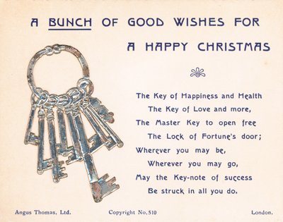 鍵の束、クリスマスカード 作： English School