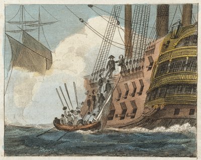 イングランドに降伏するブオナパルト（カラー版画） 作： English School