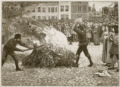 Common HangmanによるBlountsパンフレットの焼き付け、Cassells Illustrated History of England（sepia写真）からのイラスト 作： English School
