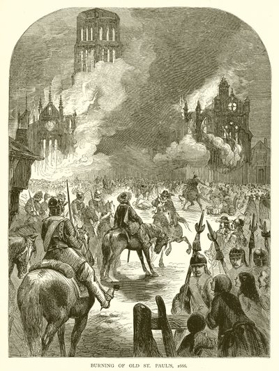 オールドセントポールのバーニング、1666 作： English School