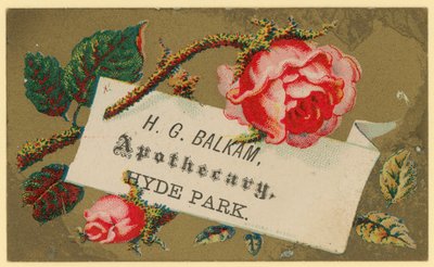 HG Balkam、Apothecary、Hyde Park（chromo）の名刺 作： English School