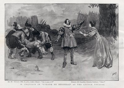 CONSTANT COQUELIN Aine (older) イギリスの俳優がシラノ・ド・ベルジュラック役で出演 1898年、ロンドンのリセウム・シアターにて 作： English School