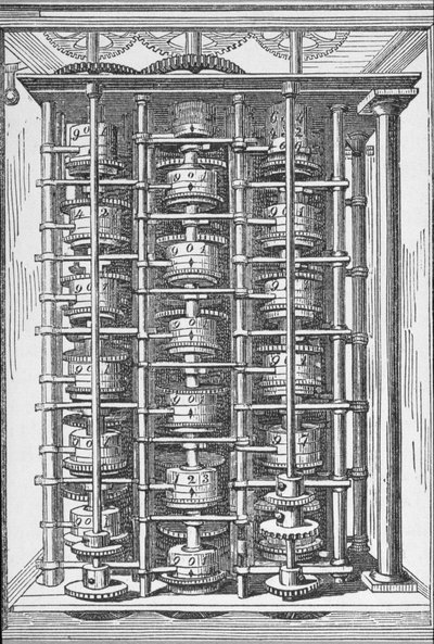 チャールズトムリンソン編集、1880年代頃の「有用な芸術と製造のサイクロペディア」からの差分エンジンとして知られる計算機 作： English School