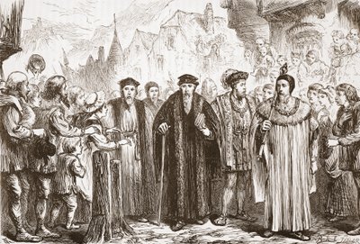 カルバンは、ジェームス・エイトケン・ワイリー（1808-1890）によるパブのプロテスタンティズムの歴史のイラストからジュネーブに再び入ります。 1878 作： English School