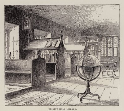 ケンブリッジトリニティーホール図書館（エッチング 作： English School