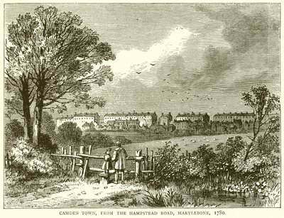カムデンタウン、メリルボーン、1780 作： English School