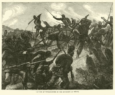 1870年8月のワースでのバイエルン人によるミトラィユーズの捕獲 作： English School