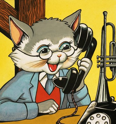 電話に出る猫 作： English School