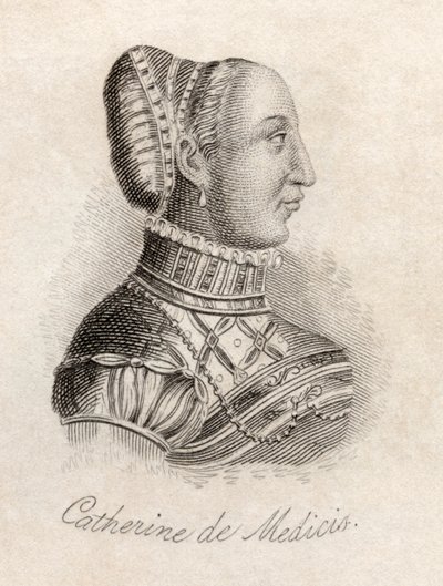 1825年に出版された「クラブの歴史辞典」からのキャサリン・デ・メディチ 作： English School