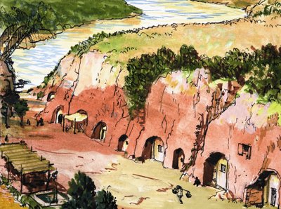 川沿いの洞窟定住 作： English School