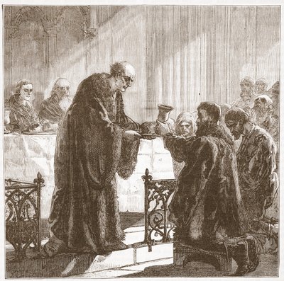 Zurichersによるプロテスタント形式の主の晩餐のお祝い、ジェームズエイトケンワイリー（1808-1890）によるプロテスタンティズムの歴史、パブ。 1878 作： English School