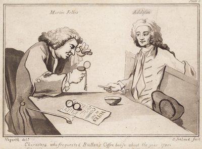1720年代にButtons Coffee Houseを頻繁に訪れたキャラクター。マーティン・フォークス、アディソン 作： English School