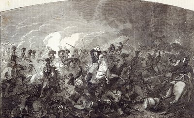 ウォータールーでのサマセット卿の重旅団の担当、およびフランス軍の完全敗走 作： English School