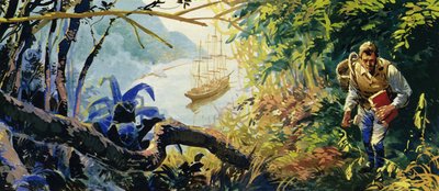 チャールズダーウィンはHMSビーグルに乗っていたため、南アメリカの海岸を調査しました 作： English School