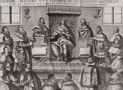 1648年の貴族院のチャールズ1世、1893年に出版されたJRグリーンの「イギリス人の短い歴史」より 作： English School