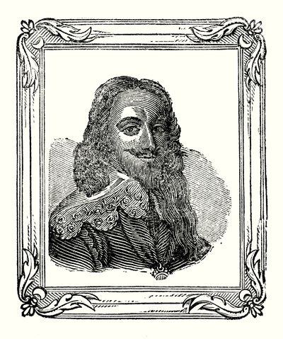 1600年に生まれたチャールズ1世は、1625年に戴冠し、1649年に斬首された（彫刻）。 作： English School
