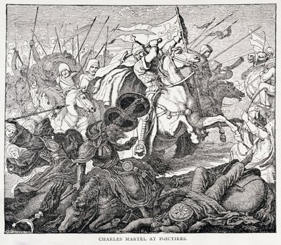 チャールズマーテル（c.688-741）、ポイティエ、フランスの歴史、エミールドボンネショー作、ウォード、ロックアンドカンパニー、ロンドン発行 作： English School