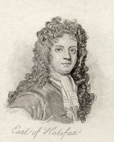 1825年に出版された「クラブの歴史辞典」のハリファックス初代シャルルモンタギュー 作： English School