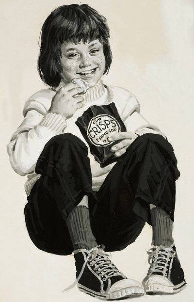 ポテトチップスを食べる子供 作： English School