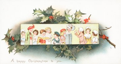 並んでいる子供たち、クリスマスカード 作： English School
