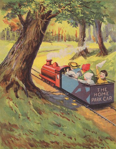 ミニチュア鉄道に乗る子供たち（カラーリソ） 作： English School