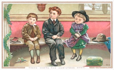 教会、クリスマスカードに座っている子供 作： English School