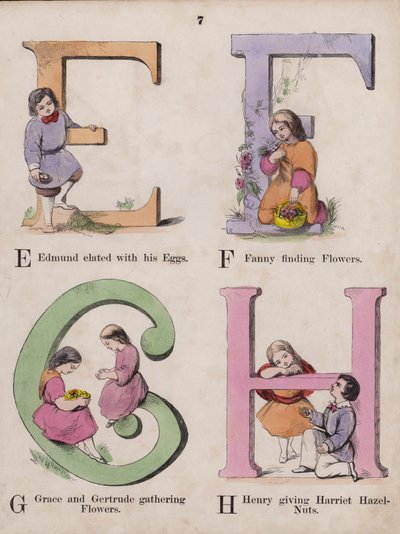 子供用アルファベット（彩色済み彫刻 作： English School
