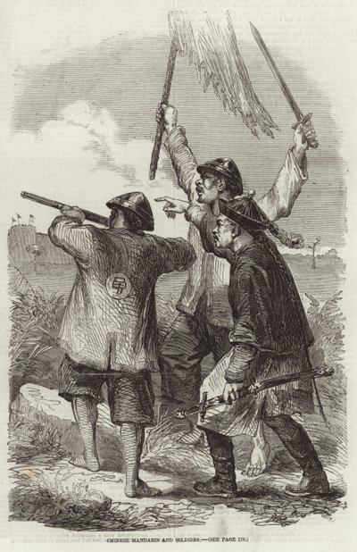 中国の北京語と兵士。 作： English School