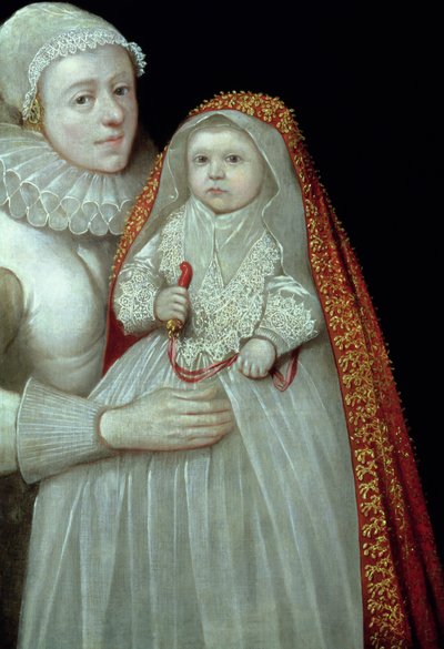 洗礼、母と子の肖像、c.1595 作： English School