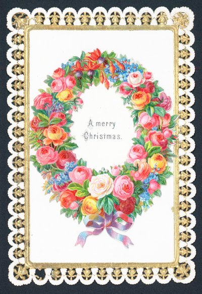 クリスマスフラワーリース、クリスマスカード 作： English School