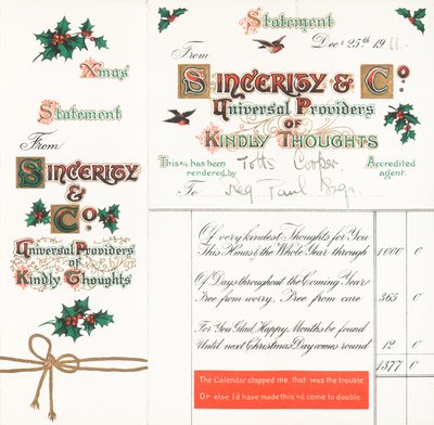 クリスマスステートメント（親切な考え）、クリスマスカード 作： English School