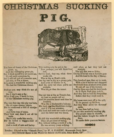 豚を吸うクリスマス、詩1863年 作： English School