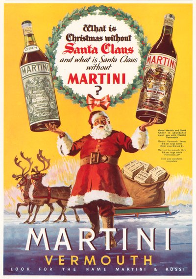 ベルモット「マルティーニ」のクリスマス広告（カラーリトグラフ 作： English School