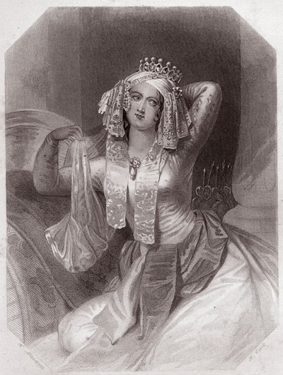Cleopatre (Antoine et Cleopatre) (Antony and Cleopatra) in - "Galerie des femmes de Shakespeare, collection of four-five serious portraits by early London artists, enriched with critical and literary notices" circa 1838 - from "Gallery of the women. 作： English School