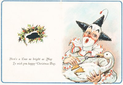 道化師の哺乳哺乳ガチョウ、クリスマスカード 作： English School