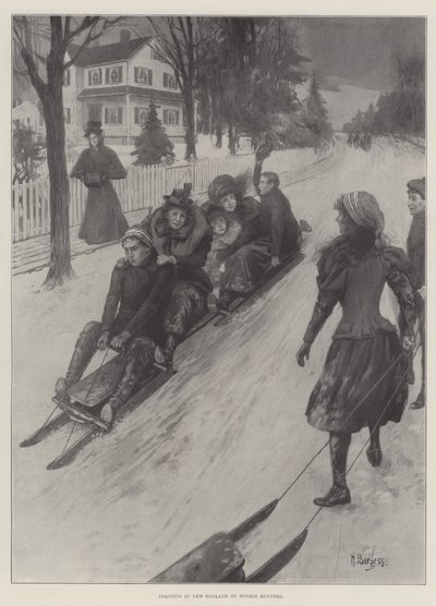 ダブルランナーでニューイングランドを惰眠をむさぼる（版画 作： English School