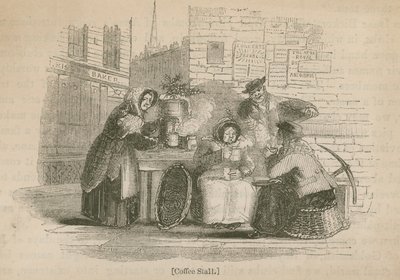 ロンドンの通りのコーヒーストール 作： English School