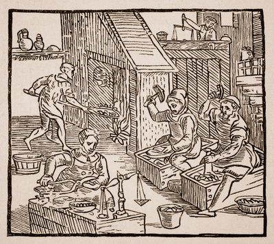 Coiners at Work、1577（セピア写真） 作： English School