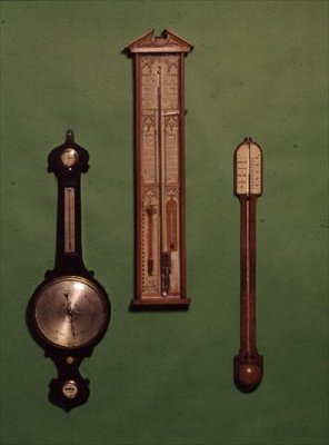 ビクトリア朝時代の気圧計のコレクション、1880年頃 作： English School
