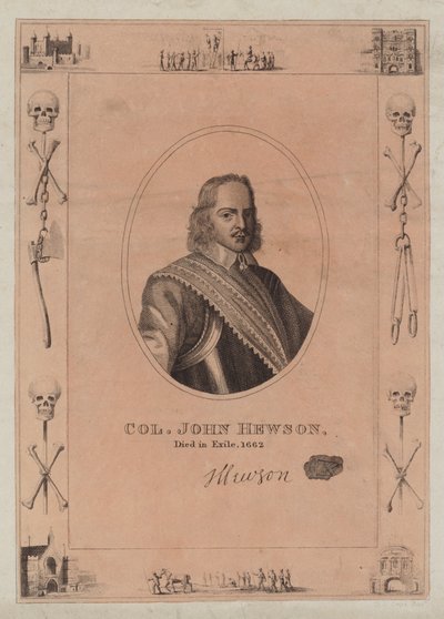 ジョンヒューソン大佐、亡命、1662年に死去 作： English School