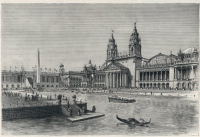 コロンブス万国博覧会 1893年シカゴ万国博覧会：機械ホール - 1893年のエングレーヴィング 「The graphic」より - World Exhibition 1893 作： English School