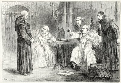 ソープとアランデルの間の会議、ジェームズエイトケンワイリー（1808〜1890年）によるパブのプロテスタンティズムの歴史からのイラスト。 1878 作： English School