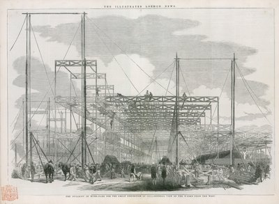 クリスタルパレスの建設、1851年の大展示 作： English School