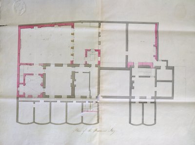 王立研究所の地下室の契約図、1800 作： English School